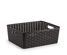 Metaltex - Cesta de Ordenación Acabado Rattan 12 L (36 x 28 x 13 cm)