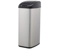Amazon Basics - Cubo de basura automÃ¡tico de acero inoxidable, para espacios estrechos, 50 litros