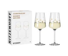 RITZENHOFF 6141012 Celebration Deluxe - Juego de 2 copas de vino blanco (400 ml), color dorado