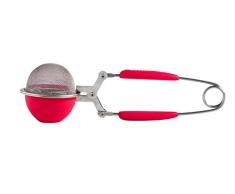 mastrad F37810 - Pinzas de Bola para reposterÃ­a (Silicona y Acero, 16 x 4 x 4 cm), Color Rojo