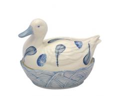 Fairmont & Main DUCK254 - Huevera, color blanco/azul