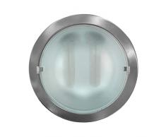 Downlight empotrable de bajo consumo Dayron 64006, casquillo PLC G24Q3 4 PIN, incluye 2 bombillas CFL 2U de 26W, 120º, 4 x 1000 lúmenes, 4.000K, blanco neutro, no regulable. Color niquel