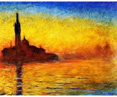 Legendarte Cuadro Lienzo, ImpresiÃ³n Digital - CrepÃºsculo En Venecia Claude Monet, cm. 80x100 - DecoraciÃ³n Pared