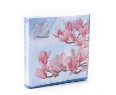 Nouveau Magnolia Blue - Servilletas de Papel, Multicolor, 25 x 25 cm