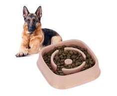 Relaxdays Comedero Antivoracidad Perro, Cuenco AntiestrÃ©s, Comida Lenta, Apto Lavavajillas, 800 ml, Rosa, 5 x 20 x 20 cm