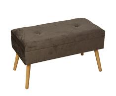 DRW Banqueta descalzadora- ArcÃ³n pie de Cama de Madera y tapizado Tela en Gris 80x40x44cm