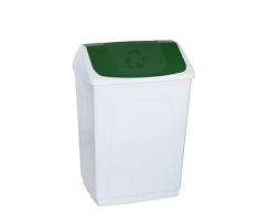 Denox DEN136 Papelera con Tapa basculante 55 litros, Verde, 55 L