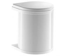 Hailo 3555-001 - Compact Box 15 Cubo de La Basura, Opción de Montaje en Pared, (15 litros), Color Blanco