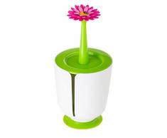 Vigar Flower Power Portarrollo de baÃ±o, Blanco, Dimensiones: 14 x 14 x 28.5 cm