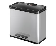 Hailo Öko Trio Plus 33 Cubo de Basura, Metal, Plata, 47 x 35 x 44 cm