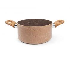 Excelsa Wood & Stone cacerola 2Â Asas de 20Â cm, Aluminio forjado, MarrÃ³n