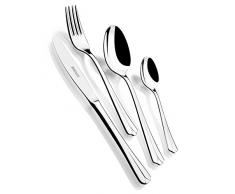 Monix Oslo - Set de cubiertos 75 piezas, cubiertos de acero inox 18/10 con estuche Nogal, cuchillo normal