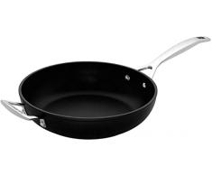 Le Creuset Sartén de aluminio antiadherente con asa y mango, alta, diámetro 28 cm, para todas las fuentes de calor, incluso la inducción, Antracita/Plateado, 51101280010202