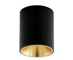 EGLO Lámpara de techo Integriert, negro/dorado, Ø 10 cm
