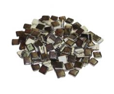 mosaix 10 x 10 x 3 mm 70 g 150-piece cerámica vidriada Azulejos de mosaico, color negro y dorado