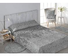Stilia Juego De Sábanas De 3 Piezas, Bajera, Encimera + Funda Almohada, Norma (Cama 90 / Bed 90 Cm, Grafito)