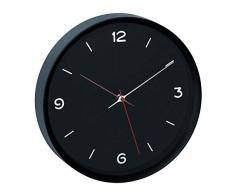 TFA Dostmann Reloj de Pared analÃ³gico, 60.3056.01, silencioso, Cubierta de Cristal, Color Negro, (L) 309 x (B) 50 x (H) 309 mm