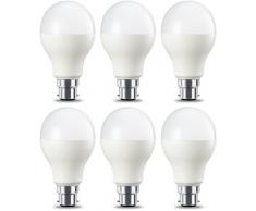 AmazonBasics Bombilla LED B22, 14W (equivalente a 100W), Blanco Cálido, Regulable- 6 unidades