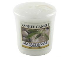 YANKEE CANDLE 49 g Sal Marina & Salvia Vela Votiva, Cera, Blanco, 4.5x4.2x5.0 cm