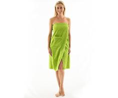 aqua-textil Wellness Toalla de Sauna Tipo Falda 90 x 150 cm Verde Mujer Hombre Tejido de Rizo AlgodÃ³n