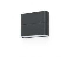 Faro Barcelona 70645 - ADAY Aplique (Bombilla incluida) LED, 6W, Cuerpo de Aluminio inyectado y difusor de Cristal Opal, Color Gris