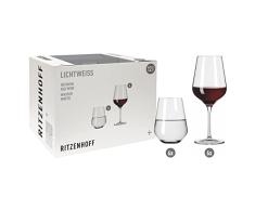 RITZENHOFF 6111011 - Juego de copas de vino tinto y agua (12 unidades, 400 ml), color blanco