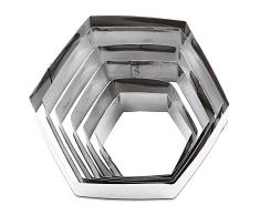 PADERNO 47314-10 - Molde Cortador para Masa (Acero Inoxidable), diseño Hexagonal