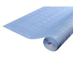 Pro Nappe - Ref R485015I - Mantel de Papel Damasco desechable en Rollo 50 M de Largo X 1,20 M de Ancho - Color Azul Cielo - Papel Damasco con Estampado Universal Chic y clÃ¡sico