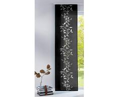 Gardinenbox Moderna Cortina corredera Tendril Carril, 100% poliéster, Negro, 245 x 60 cm
