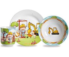 Ritzenhoff & Breker DiseÃ±o Trabajador de vajilla Infantil, 3Â Piezas, Porcelana