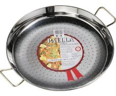 La Ideal Paella sartén de acero inoxidable, plata, 24 cm, 1 unidad