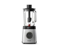 Philips Avance Collection Batidora - 1400W, Jarra de Vidrio 2L, App Recetas, Velocidad Variable, ProBlend 6 3D (HR3655/00)