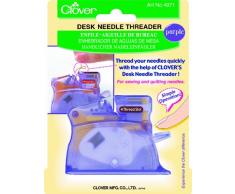 Clover Enhebrador De Mesa, Plastico, Lila, 14.6x11x2.8 cm