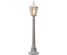 Konstsmide Firenze 7215-250 - Farola (23,5 x 23,5 x 120 cm, 1 Bombilla de 100 W, IP43, Aluminio Lacado, Acabado Mate), Color Blanco