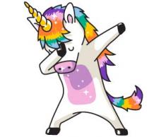 Oedim Pegatina Unicornio Dab | 8 x 9 cm | Adhesivo de FÃ¡cil ColocaciÃ³n | Pegatina para Coche EconÃ³mica y Resistente