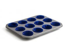 Quid Bandeja Horno +12 Cupcakes Sweet Grey, Acero, Gris y Azul, 5.24 cm