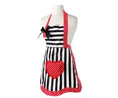 VIGAR Lulu Romantic Girl - Set de gorro para cocina y delantal, color negro