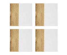 Premier Housewares Posavasos Geome 1203672, Color Blanco y Dorado, en cartÃ³n, Poliuretano