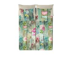 Euromoda Lovers, algodÃ³n, Verde/Beige, Cama 105 (180 x 220 cm)