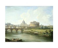Demachy View Of Castel SantAngelo Rome Painting Unframed Wall Art Print Poster Home Decor Premium Ver Roma Pintura pared PÃ³ster Casa