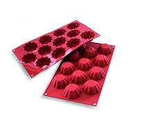 SF109 Molde de Silicona 12 cavidades con Forma de Mini briochette, Color Terracota