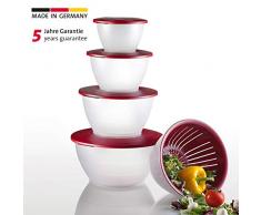 Westmark 2420226R Olympia - Juego de recipientes de Cocina (9 Piezas: 4 Cuencos con 4 Tapas, 1 escurridor)