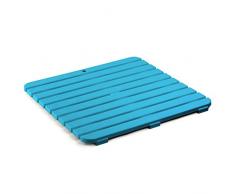Tatay 5530004 - Tarima de baño Cuadrada en plástico con Efecto Madera, Medidas 55 x 3 x 55 cm, Color Azul