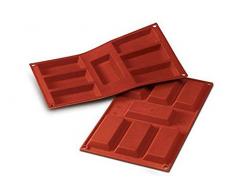 SF054 Molde de Silicona, 7 cavidades con Forma de Financier, Color Terracota