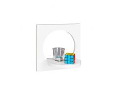 Relaxdays Estante Flotante Original, Madera, Blanco, 29.5 x 29.5 x 19.5 cm