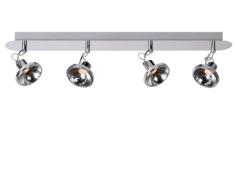 Lucide 17941/12/11 Delis - LÃ¡mpara de foco, fabricada en cromo, 4 x LED de 3 W, 3000 K, 65 x 14 cm, color plateado