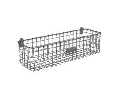 Spectrum Diversified Vintage Organizador de pared con soporte de pared y gancho para correas, para colgar llaves, acero, Gris Industrial, Basket