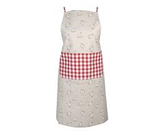 Clayre & Eef LCH41R - Delantal de Cocina (100% algodÃ³n), diseÃ±o de gallinas 70 x 85 cm.