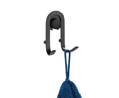 WENKO Percha mural Classic Plus negro 2 uds. - Juego de 2 unidades, gancho de baÃ±o, gancho de cocina, con protecciÃ³n anticorrosiva de calidad, Acero, 5.5 x 8.5 x 4 cm, Negro
