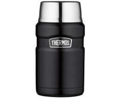 THERMOS Recipiente para Alimentos de Acero Inoxidable, Acero Inoxidable, Negro, 9,3 x 9,3 x 18,5 cm